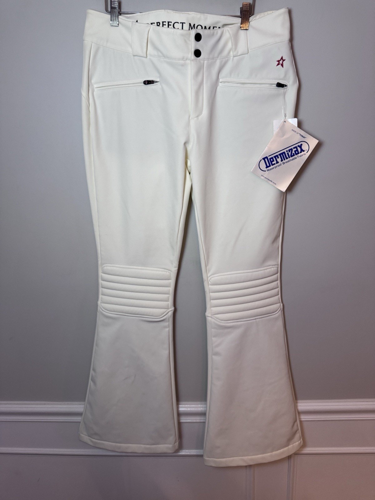 Perfect Moment Aurora Mid Waist Flare White Ski Snow Pants Size Xl $595 Nwt